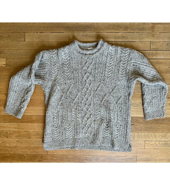 Vintage Country Club Irish Wool Rolled Neck Fisherman Sweater Size Medium - Picture 1 of 5